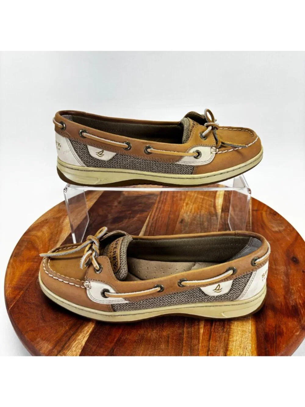 Sperry Top Sider Women’s Size 7 Angelfish Boat Shoe Linen Oat 9102047